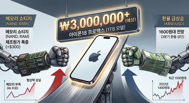 아이폰18 프맥 300만원 우습다…원가·환율 이중공습에 가격 급등