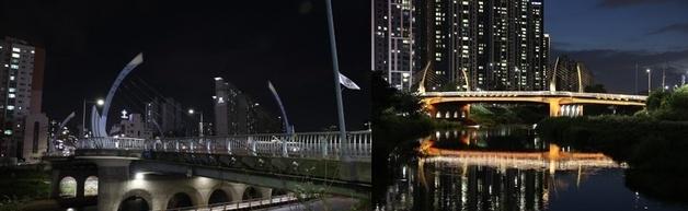 안양 '비산대교', 야간 경관 새 단장…안양천 빛 명소로 재탄생
