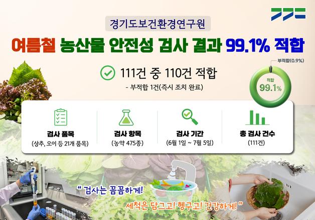 경기도, 여름철 인기 농산물 안전성 검사…99.1% '적합'