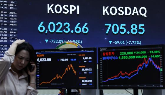 [뉴스1PICK] 코스피 10.84% 폭락…장중 6000선 붕괴