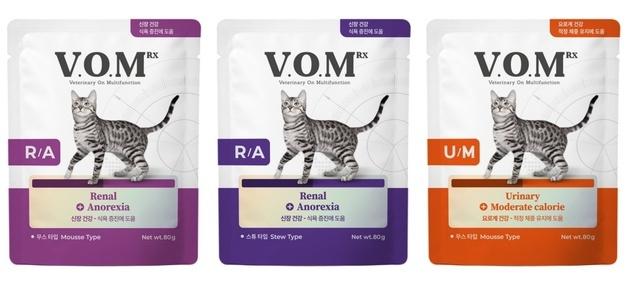 "고양이 입맛·수분·스트레스 관리"…브이오엠 알엑스, 3종 출시