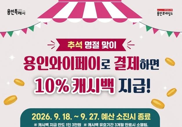 용인시, 추석 맞아 지역화폐 결제액 10% 돌려준다