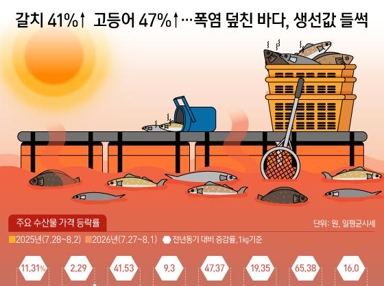 갈치 41%↑ 고등어 47%↑…폭염 덮친 바다, 생선값 들썩