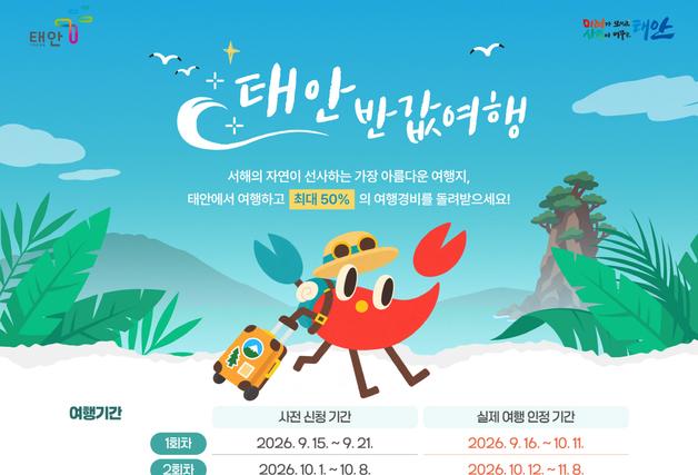 태안 '반값 여행' 1차 인원 3300명 채워…2차 신청은 내달 1~8일