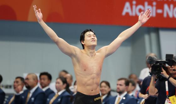 김영범, 자유형 50m 금빛 질주…한국 수영 첫 '금메달'