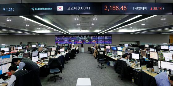 중동 불안 진정, 코스피 2180대 회복