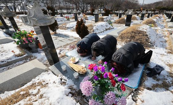 '성묘하는 시민들'