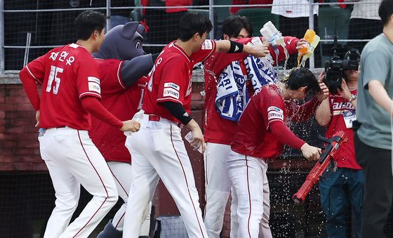 김성욱, 끝내기 물세례