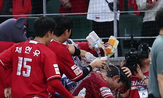 김성욱, 끝내기 물세례