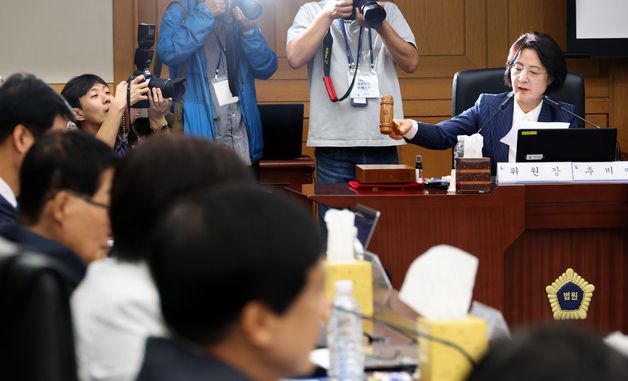 [국감]의사봉 두드리는 추미애 법사위원장