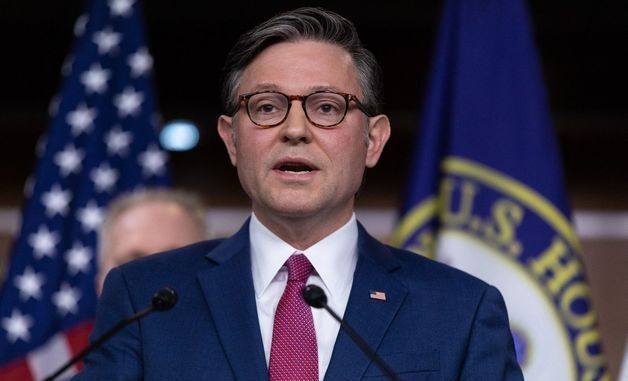 [포토] 기자회견 중인 마이크 존슨 미 하원의장