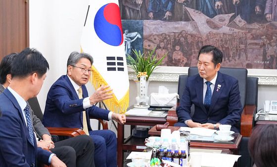 강기정 광주시장, 정청래 민주당 대표 면담