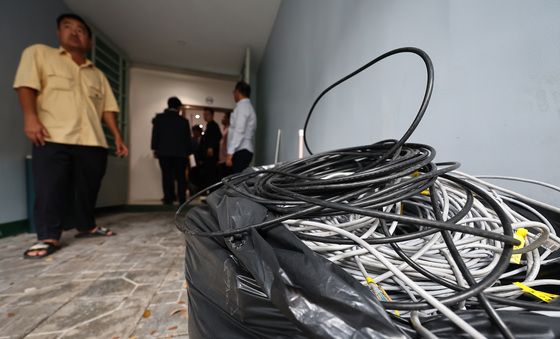 인터넷 랜선 남아있는 범죄 건물