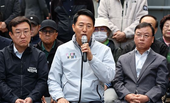 현장 간담회 발언하는 오세훈 서울시장