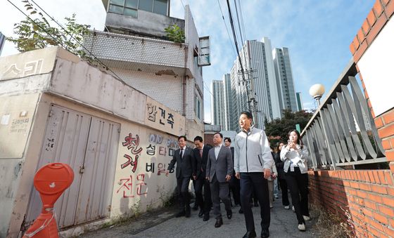 상계5 재정비촉진구역 현장 찾은 장동혁·오세훈