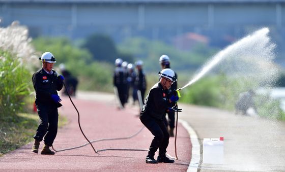 산불 초기 진화 출동 훈련