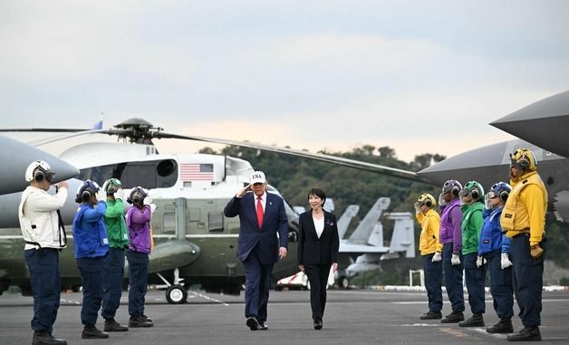 [포토] 日 요코스카 기지 방문한 미일 정상