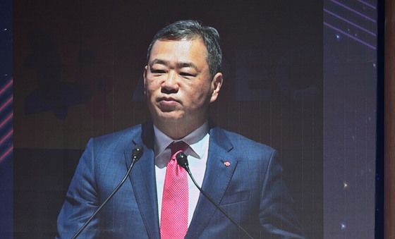 연설하는 김상현 롯데유통군 총괄대표