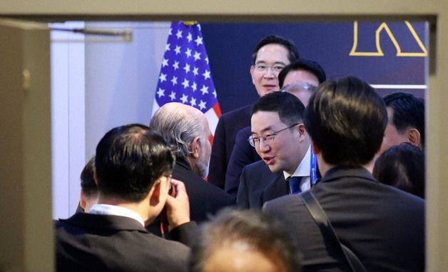 미국 상무장관과 인사 나누는 재계