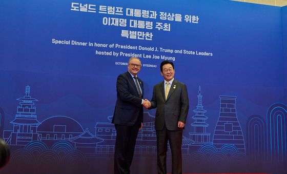 이재명 대통령, 앤서니 앨버니지 호주 총리 영접