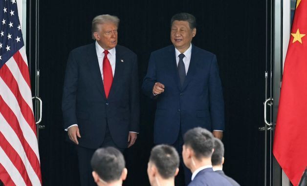 [포토] 회담 마치고 나오는 트럼프와 시진핑