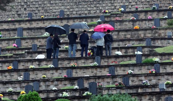 추석 맞아 성묘 나선 성묘객들