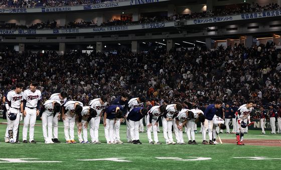 무승부로 경기 마친 야구대표팀