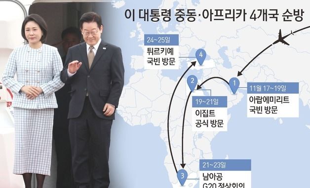 [그래픽] 이 대통령 중동·아프리카 4개국 순방