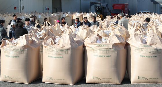 등급검사 기다리는 햅쌀