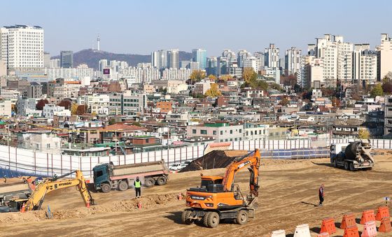 공사 진행되고 있는 노량진 재정비촉진지구(6구역)