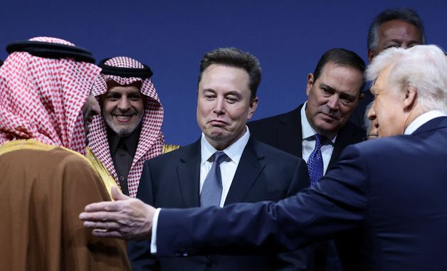 [포토] 미·사우디 투자 포럼에 참석한 머스크와 트럼프