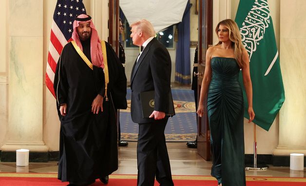 [포토] 빈살만 맞이하는 트럼프 대통령 부부