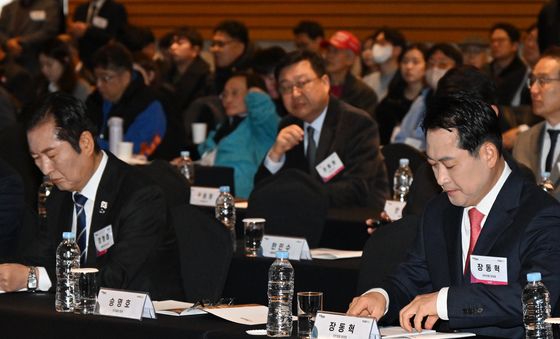 나란히 앉은 정청래·장동혁 대표