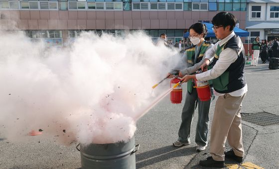 청사 화재대비 합동 소방훈련