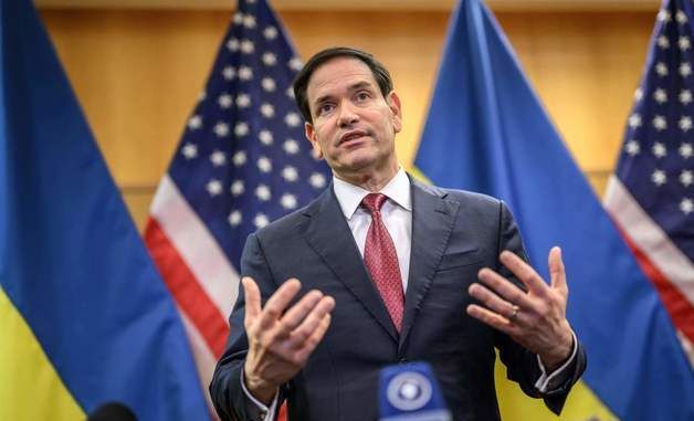 [포토] 우크라이나 평화 계획 논의 후 기자회견 하는 마코 루비오