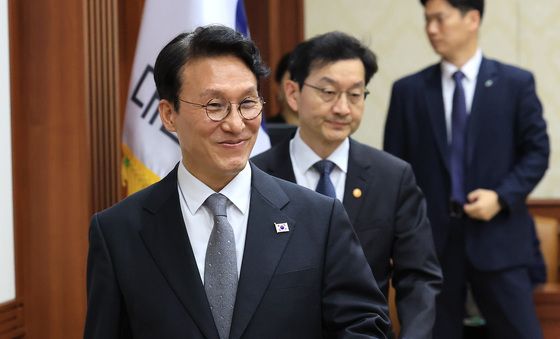 헌법존중 정부혁신 TF 간담회 참석하는 김민석 총리·윤창렬 국무조정실장