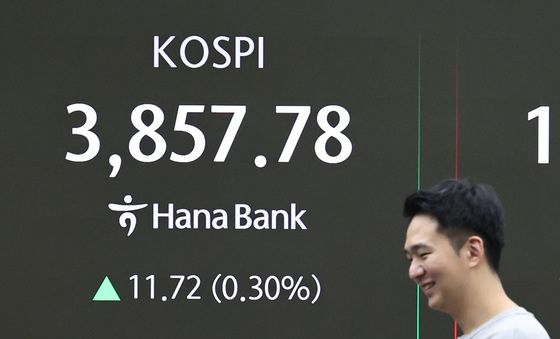 코스피, 상승폭 줄이며 3857.78로 마감