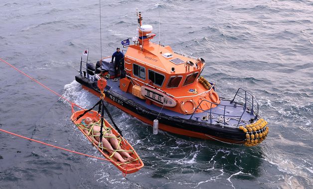 바다위에서 훈련