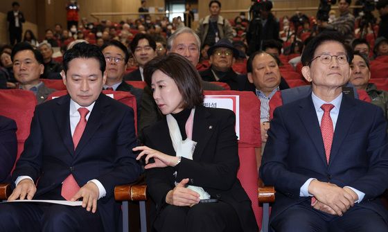 이승만 시사회 자리한 장동혁·나경원·김문수