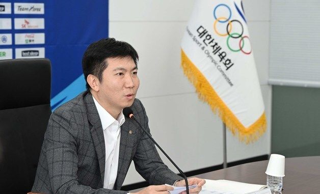 발언하는 유승민 대한체육회 회장