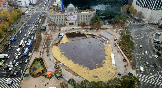 스케이트장 설치되는 서울광장