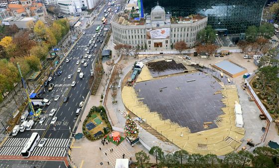 서울광장에 설치되는 스케이트장