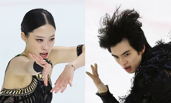 유영·차준환 '강렬한 눈빛'