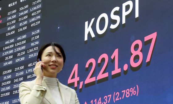 코스피, '사상 최고' 4221.87 마감