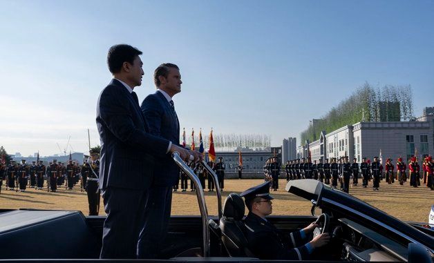 [포토]제57차 SCM 앞두고 의장대 사열 받는 한미 국방장관