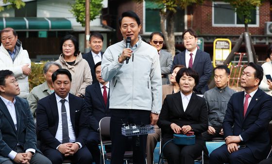 주민 간담회 발언하는 오세훈 시장