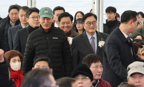 백사마을 주택재개발정비사업 기공식 참석하는 우원식 의장과 오세훈 시장