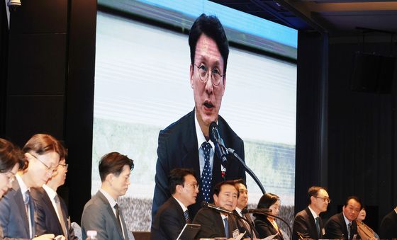 인사말하는 김민석 총리