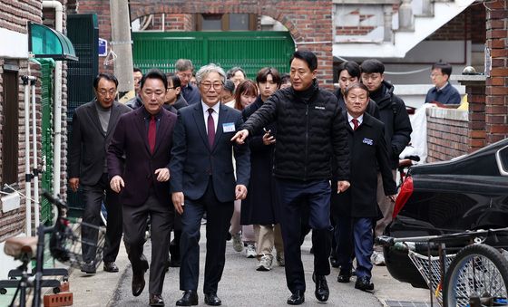 대림1구역 침수취약 주택 둘러보는 오세훈 시장