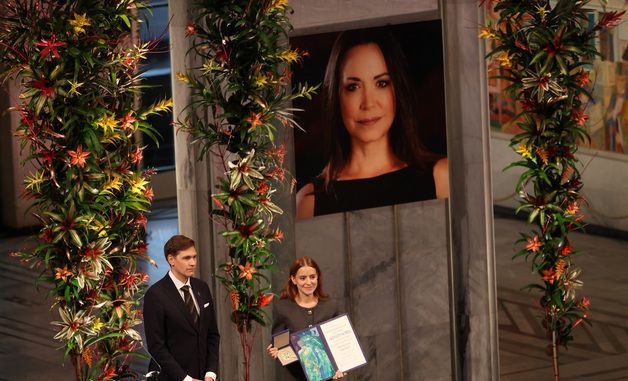 [포토] 노벨평화상 대리 수상한 마차도의 딸